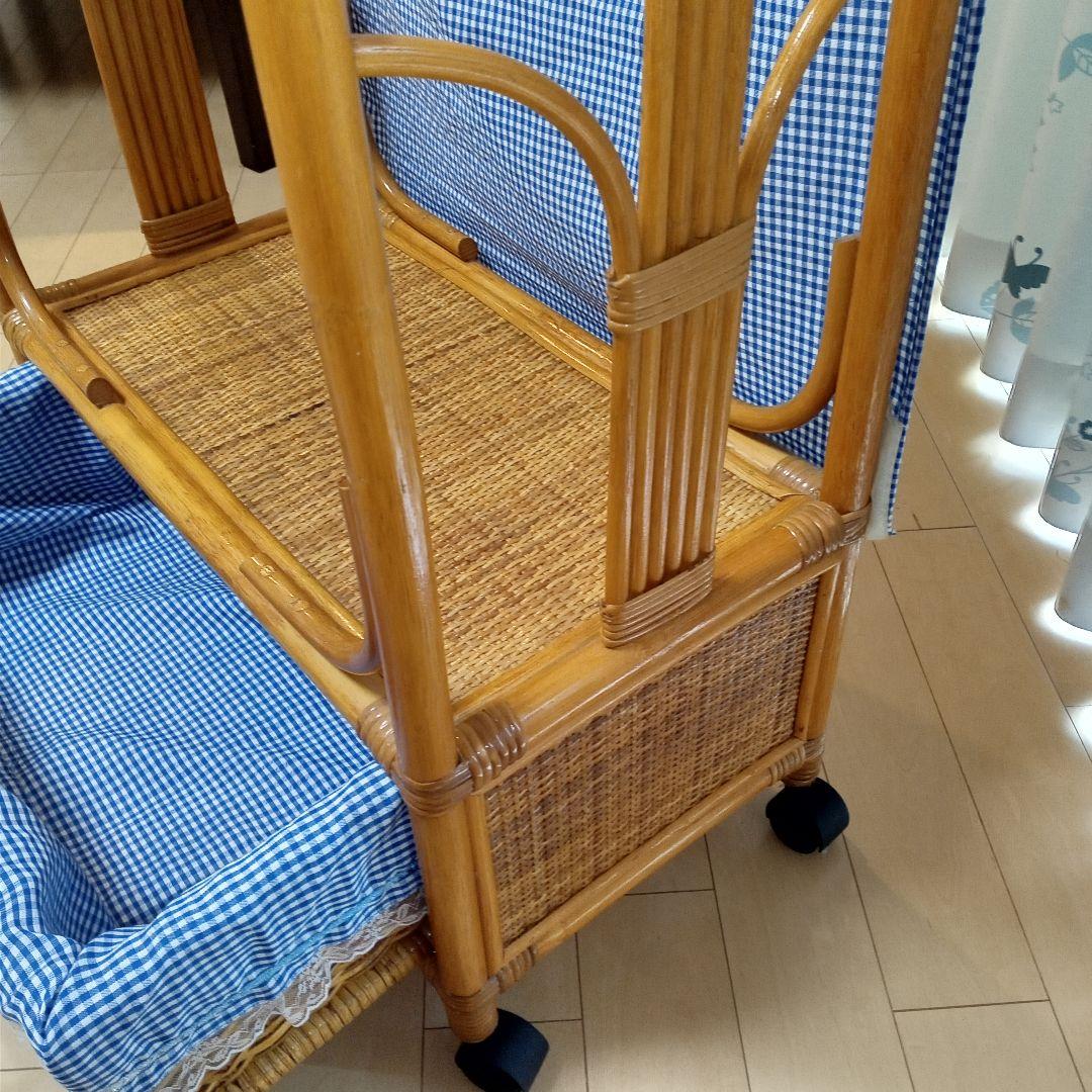 昭和レトロ アーチ型 ラタンハンガーラック 籐家具 古家具 スリッパラック