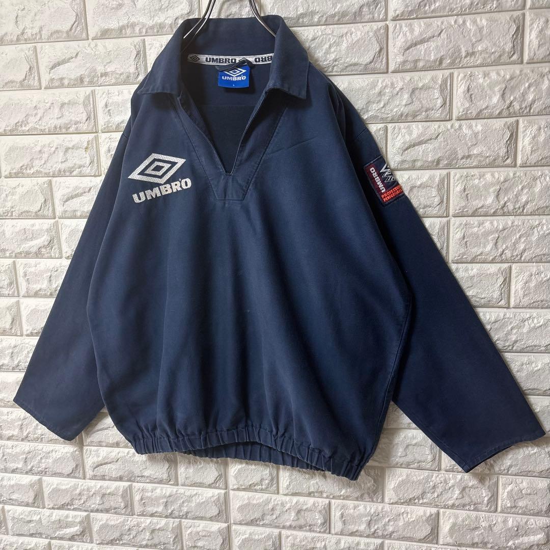 【UMBRO】90s アンブロ ドリルトップ 両面ロゴ ダイヤモンド フェード