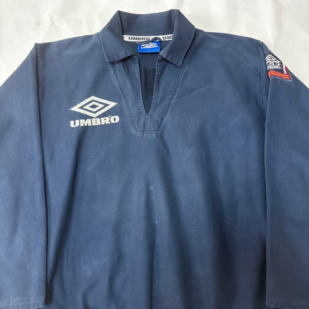 【UMBRO】90s アンブロ ドリルトップ 両面ロゴ ダイヤモンド フェード
