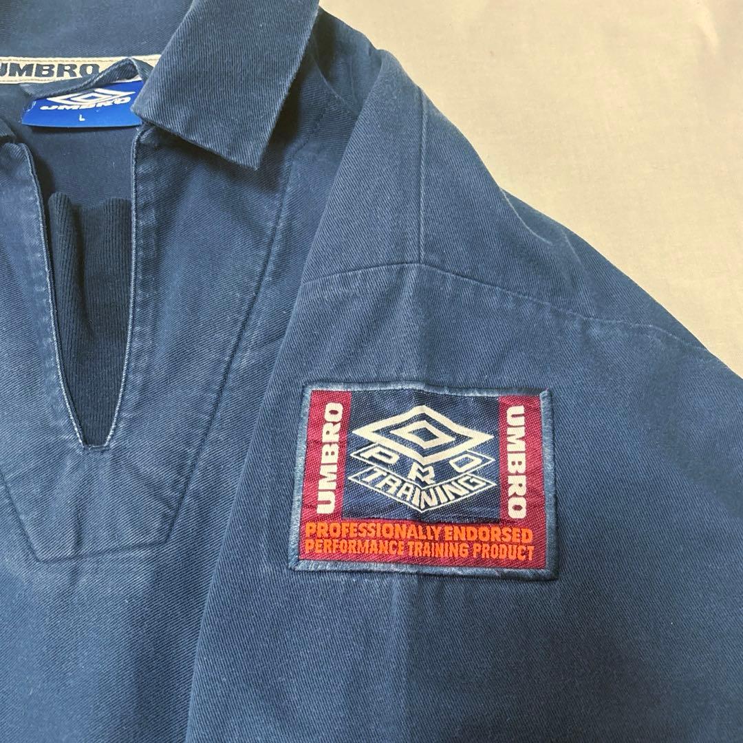【UMBRO】90s アンブロ ドリルトップ 両面ロゴ ダイヤモンド フェード