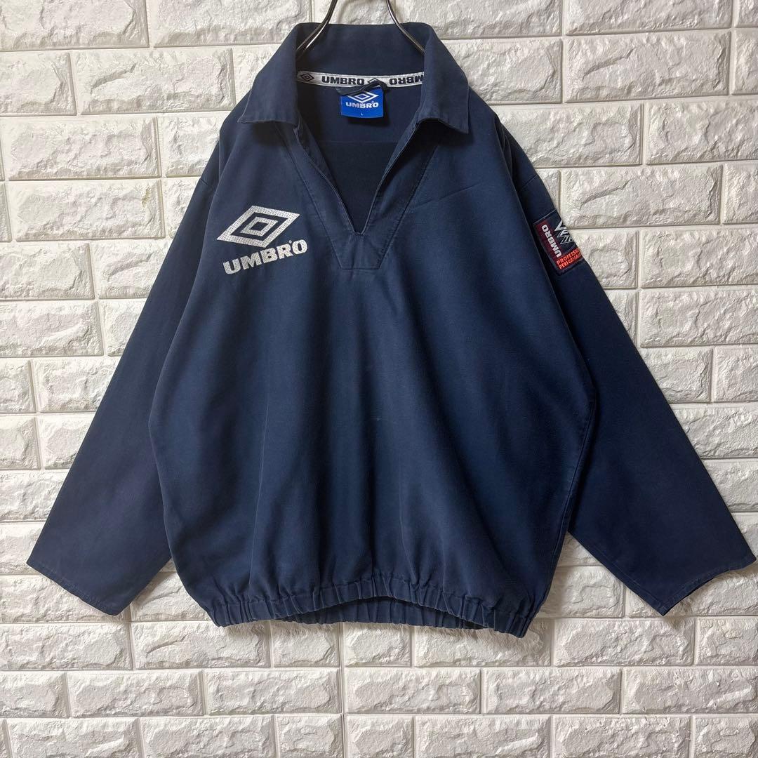 【UMBRO】90s アンブロ ドリルトップ 両面ロゴ ダイヤモンド フェード