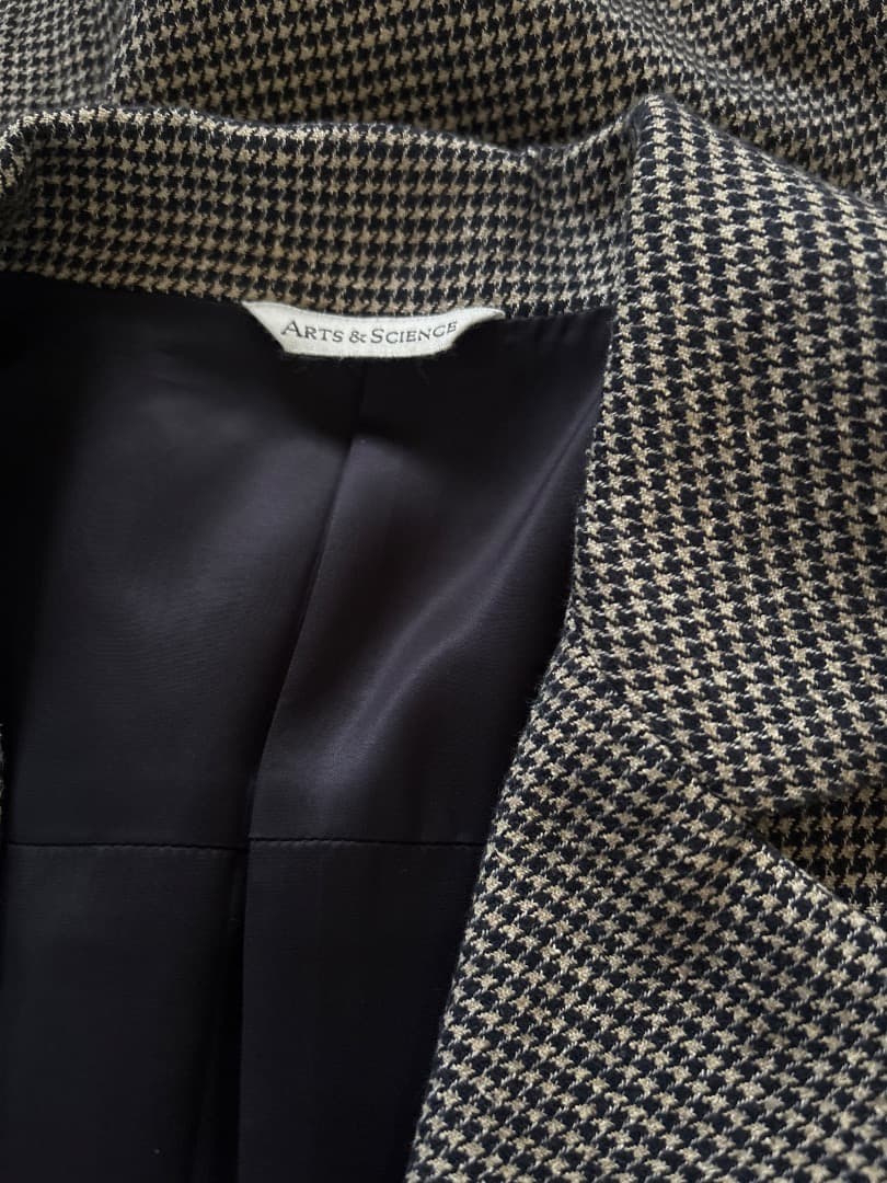 アーツ&サイエンス　千鳥格子ロングベスト新品　arts&science