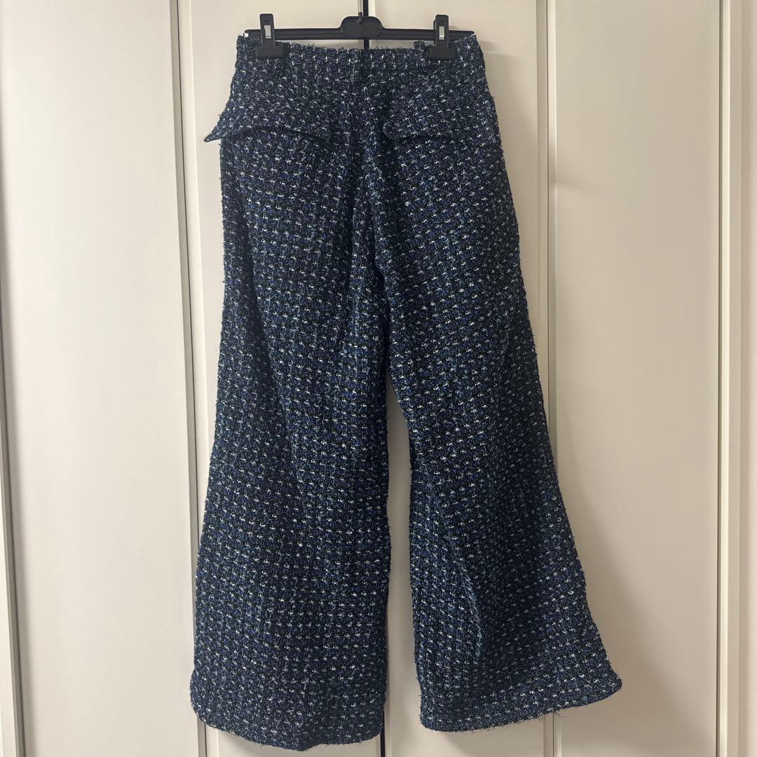 パンツ sulvam FANCY TWEED WIDE PANTS
