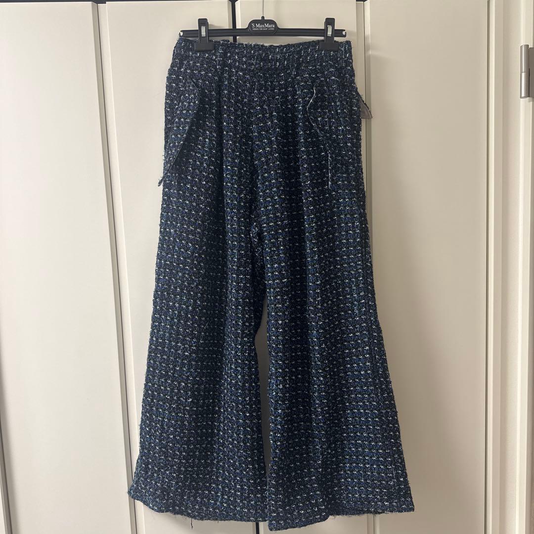 パンツ sulvam FANCY TWEED WIDE PANTS