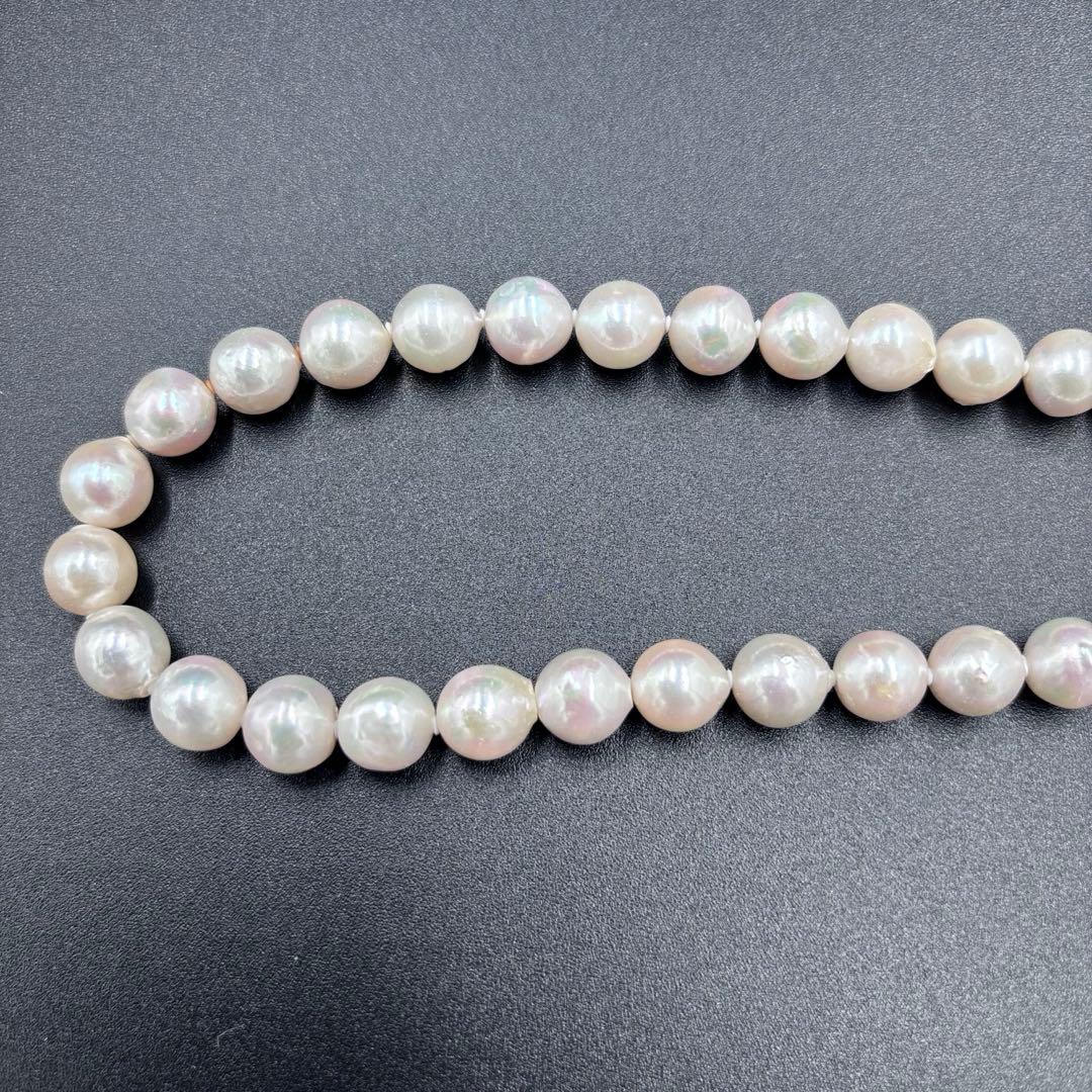 照り強✨干渉色◎超大珠9.5mmあこや本真珠 パールネックレス　冠婚葬祭