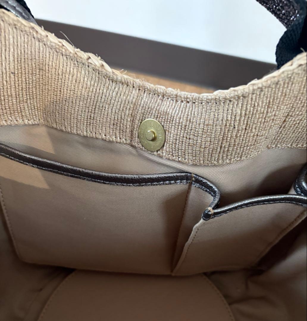 美品⭐︎ヴィオラドーロ　カゴバック　ラフィア　シルバー