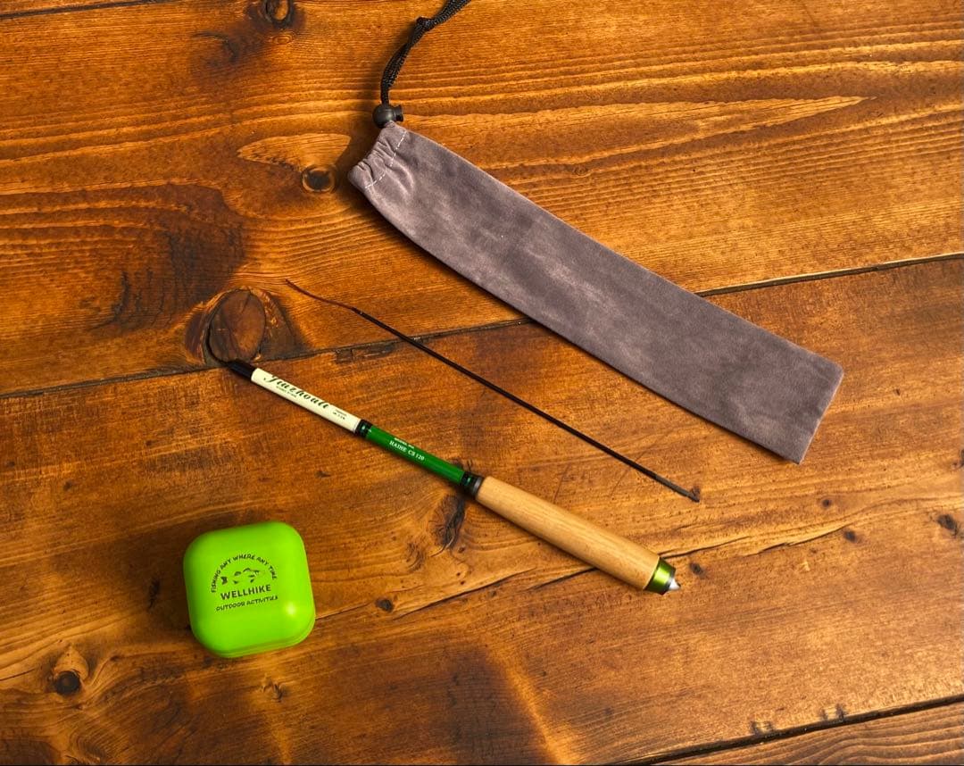 小物釣りセット　タナゴ竿　120cm 餌入れ　ウッドグリップ　振り出し　小物釣り