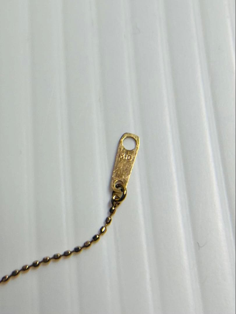 k10 ゴールドビーズ装飾ボールチェーンネックレス　破損