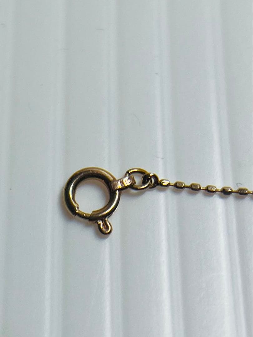 k10 ゴールドビーズ装飾ボールチェーンネックレス　破損