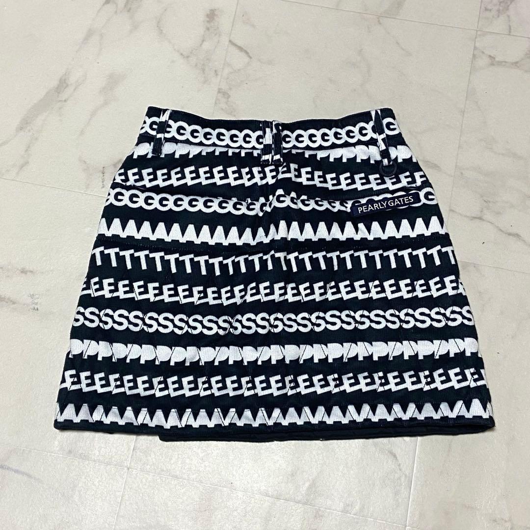 美品PEARLY GATES パーリーゲイツ 中綿スカート 総柄 ネイビー00