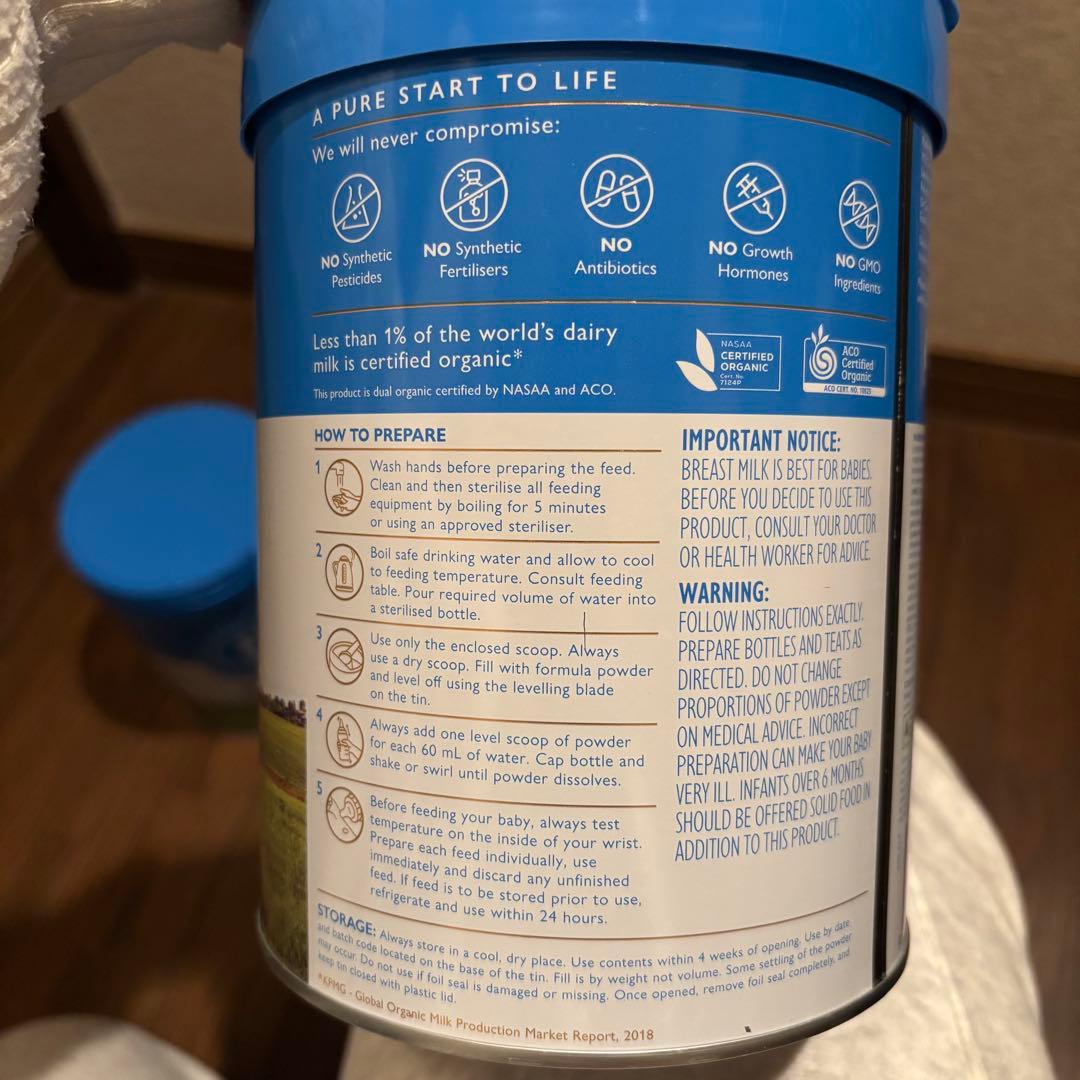 【3缶】Bellamy's Organic 粉ミルク 800g 0-6ヶ月
