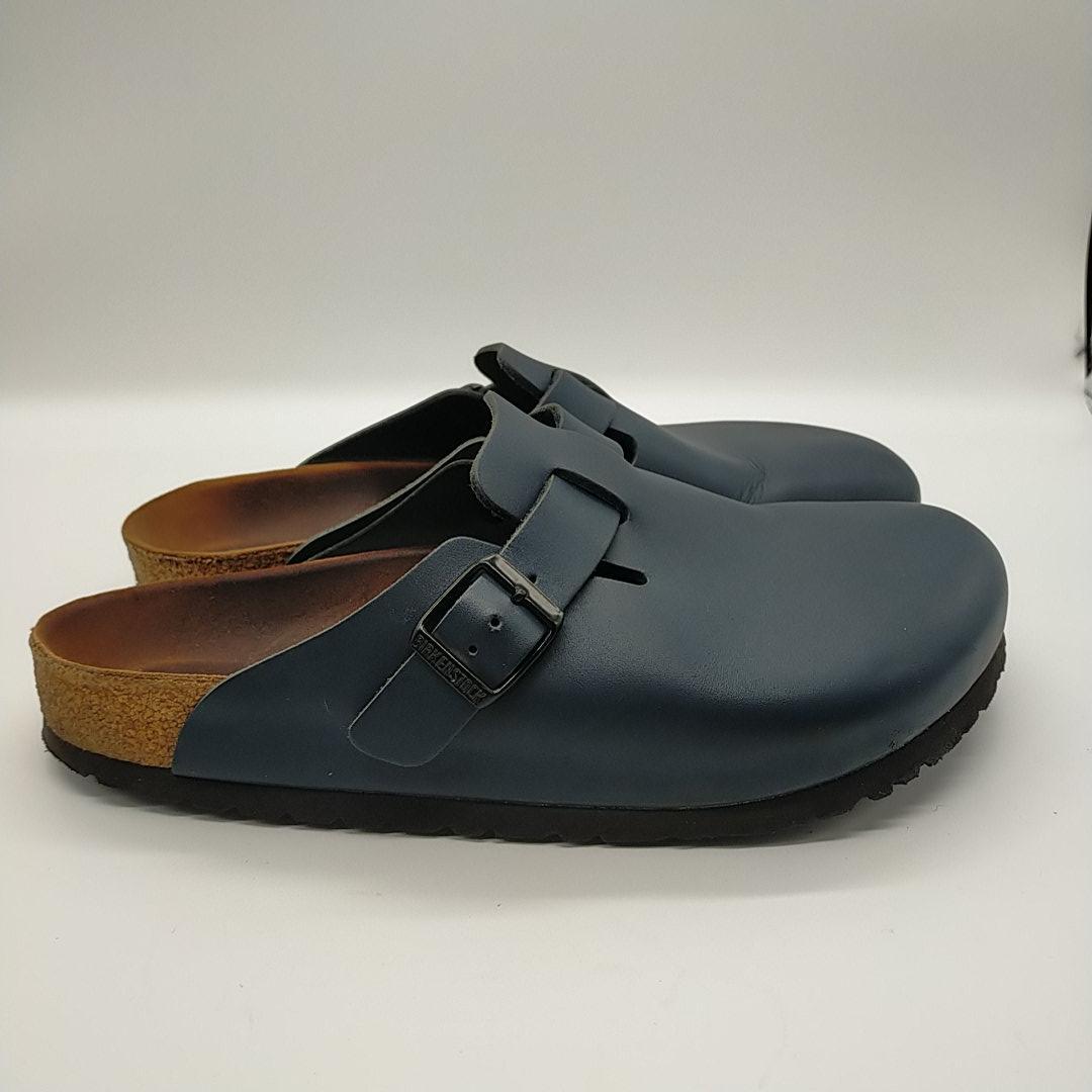 美品　ビルケンシュトック　ボストン　サンダル　ネイビー　レザー　26