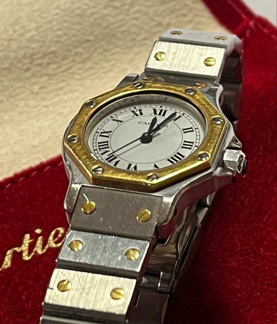 明日22時迄 訳ありCartier カルティエ サントスオクタゴン コンビSM