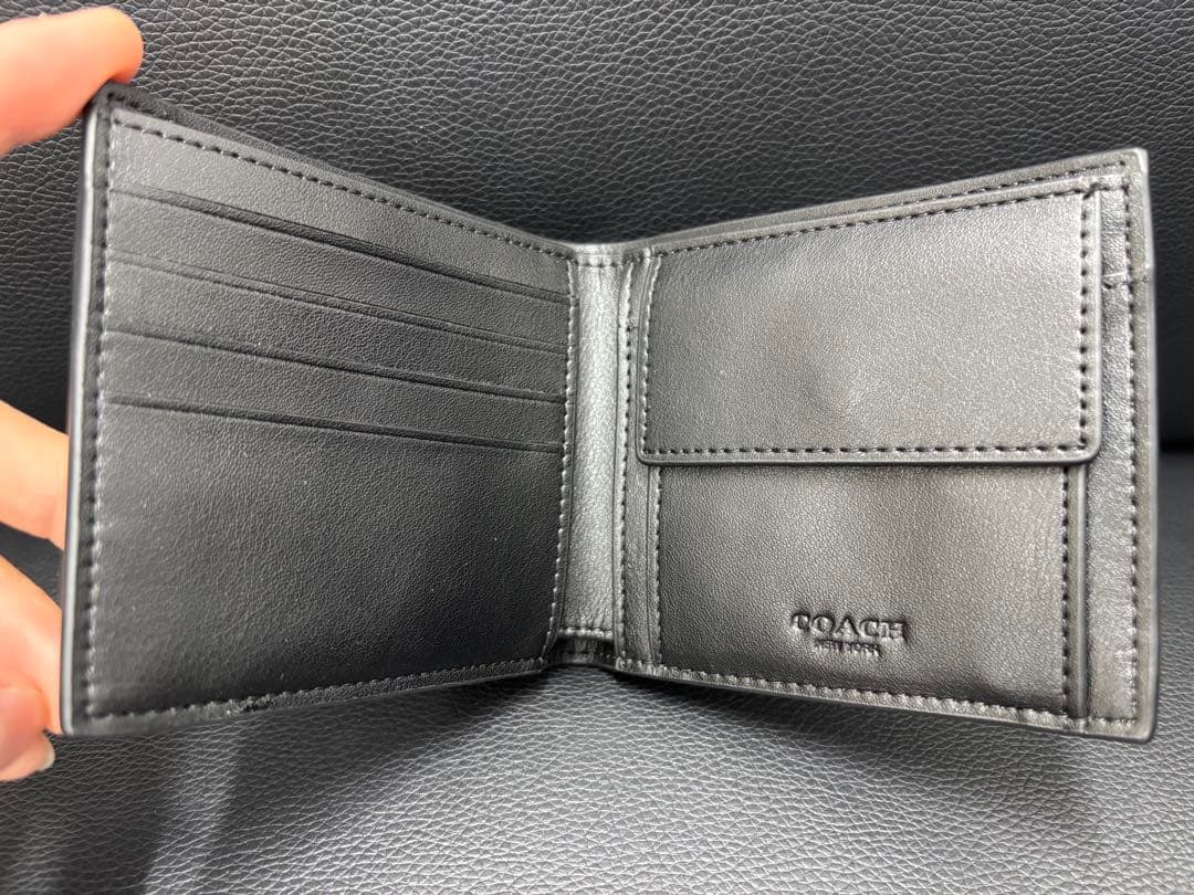 【美品】COACH 二つ折り財布 F75006 ブラック