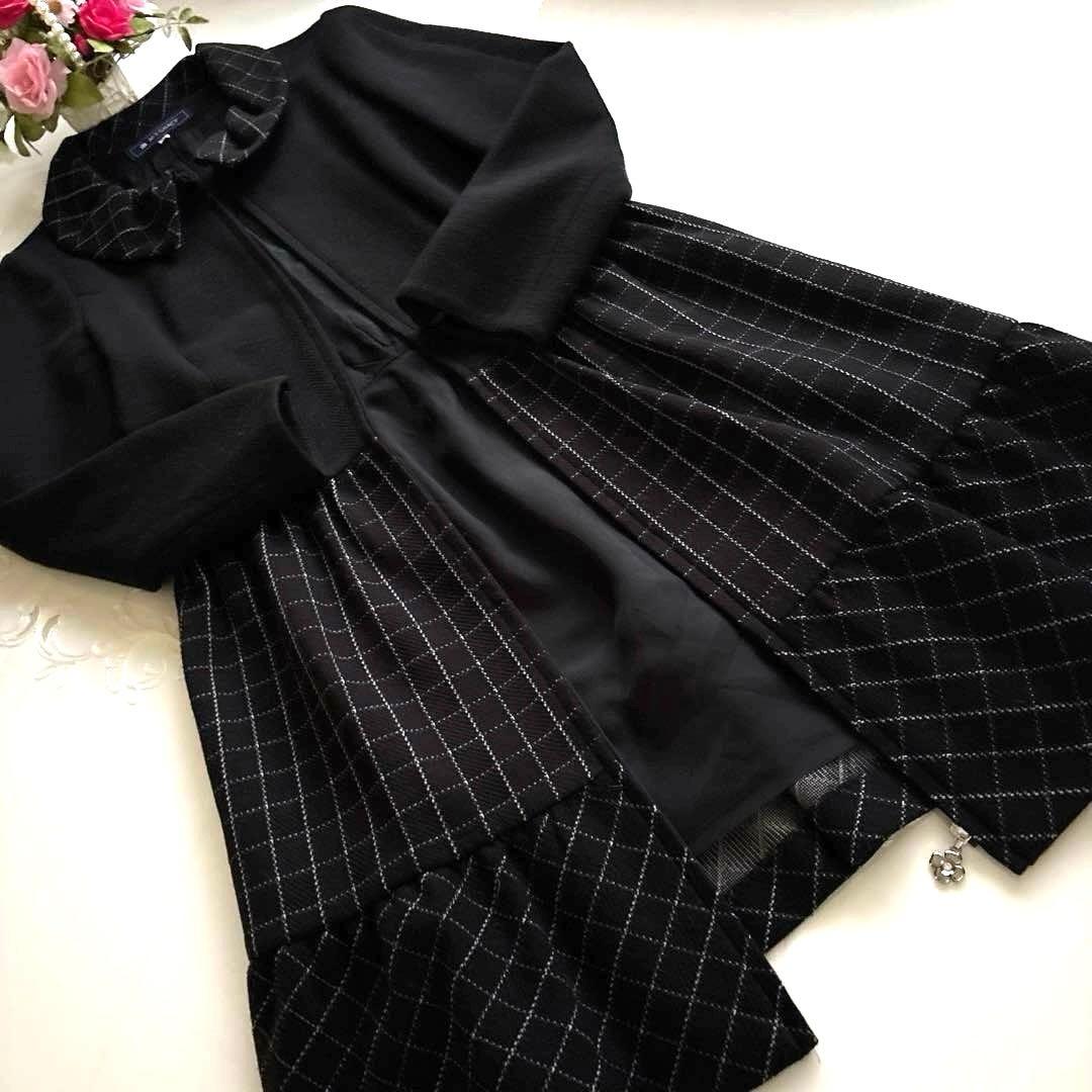 エムズグレイシー　カタログ掲載ウィンドウペンチェック　コートドレスワンピース38