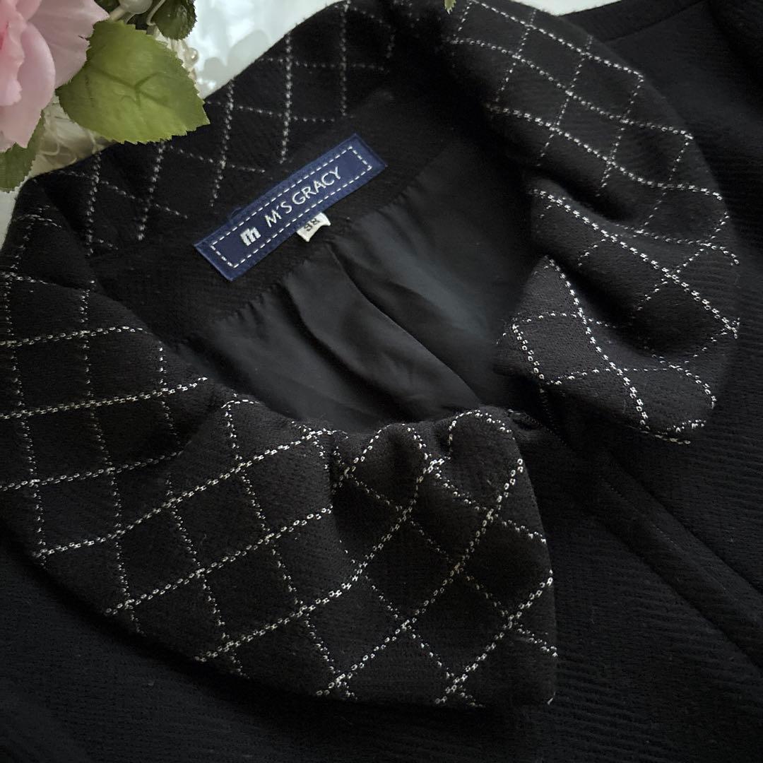 エムズグレイシー　カタログ掲載ウィンドウペンチェック　コートドレスワンピース38