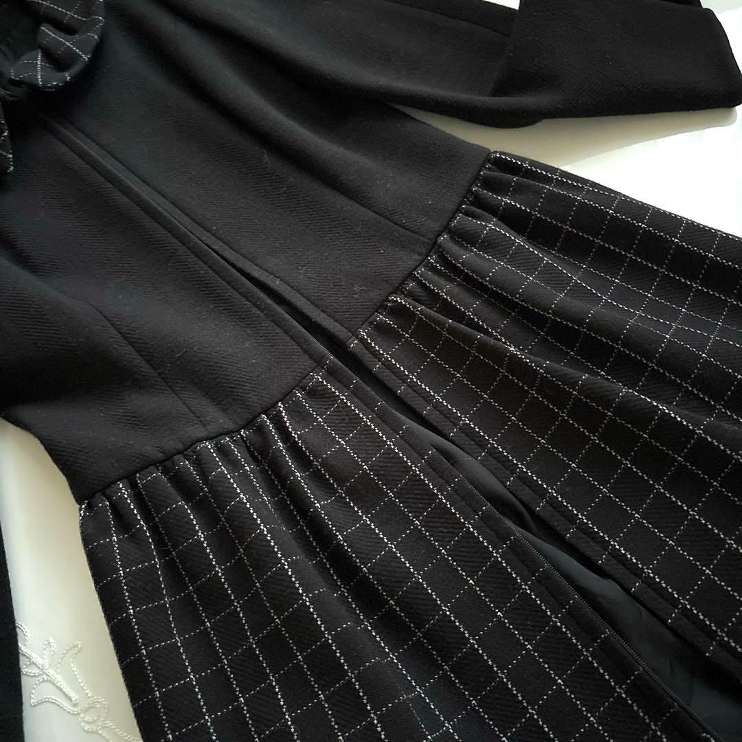 エムズグレイシー　カタログ掲載ウィンドウペンチェック　コートドレスワンピース38