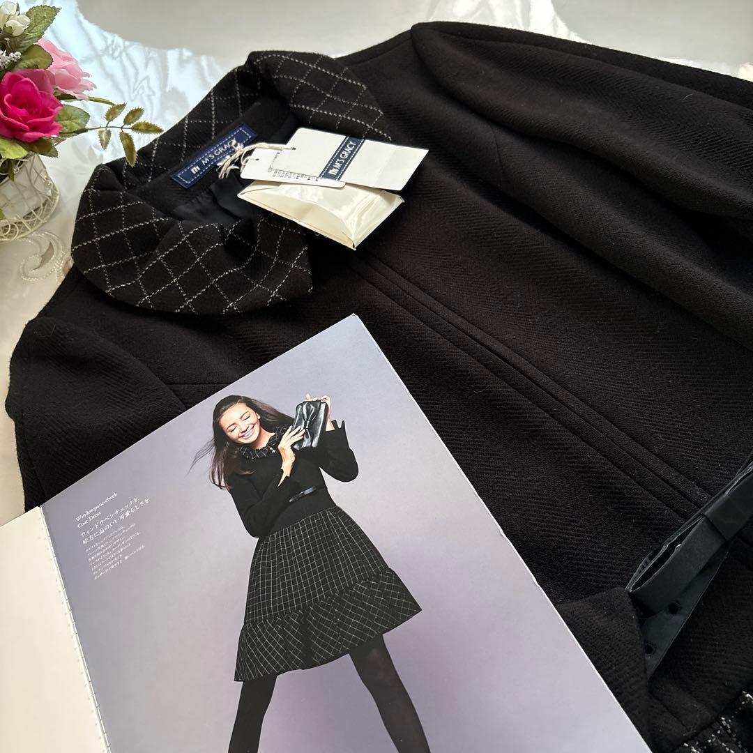 エムズグレイシー　カタログ掲載ウィンドウペンチェック　コートドレスワンピース38