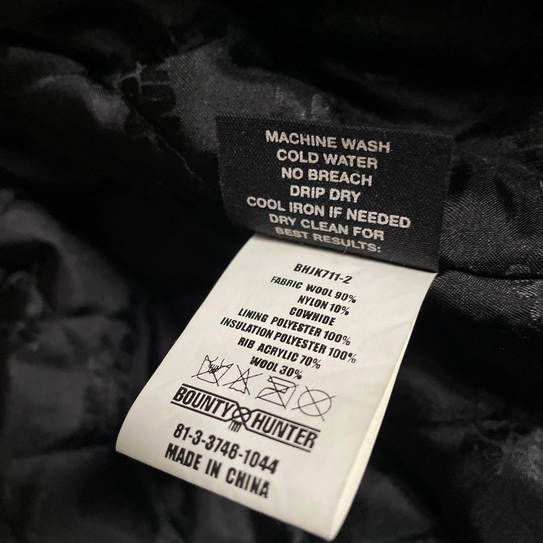 BOUNTY HUNTER 本革 カウレザー ウール スタジャン 黒