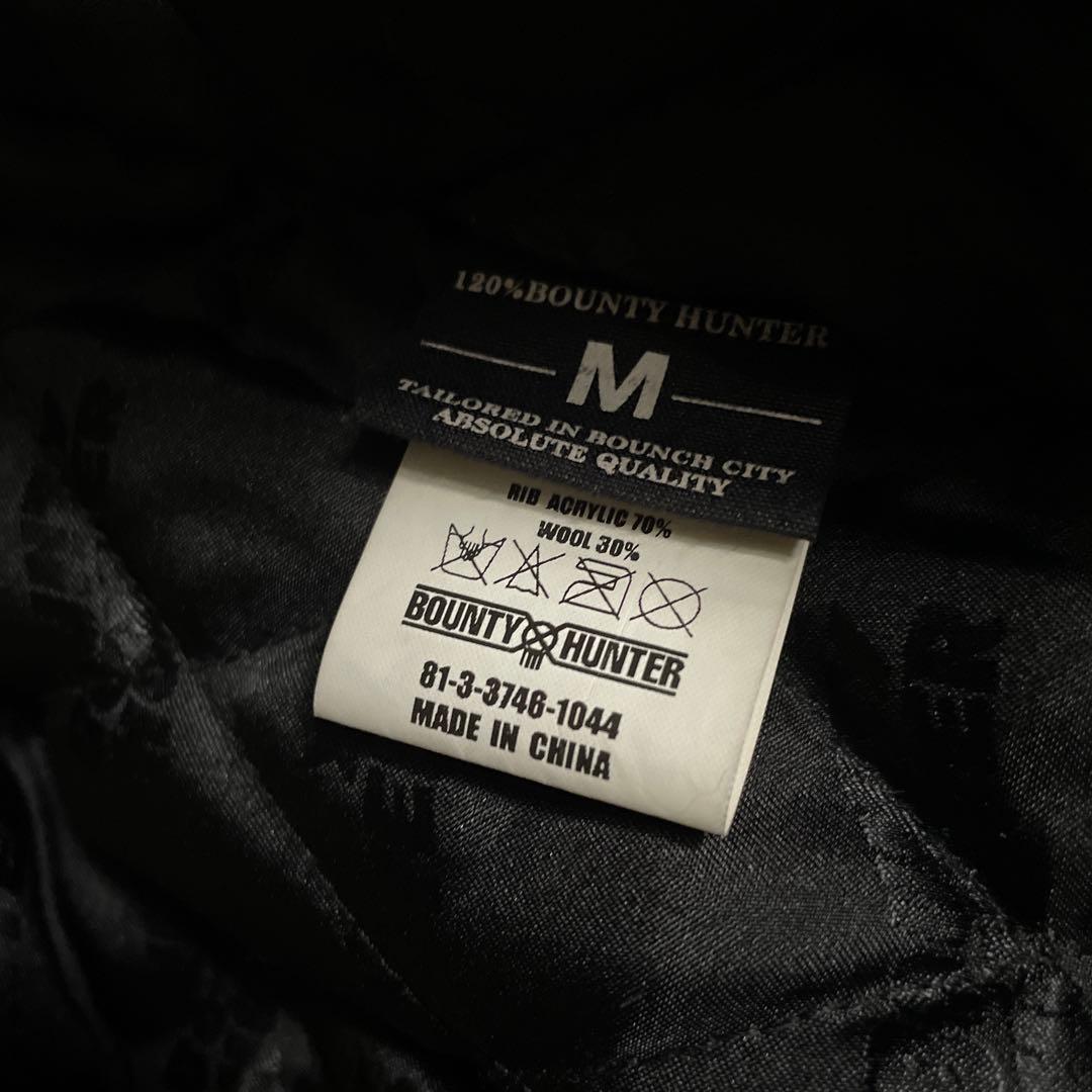 BOUNTY HUNTER 本革 カウレザー ウール スタジャン 黒