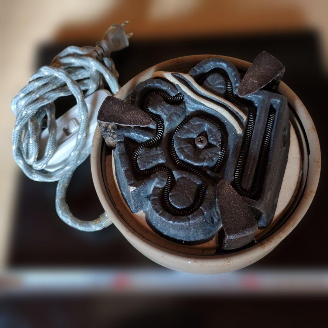 茶道具 面取風炉 野々田風炉型電熱器 五徳 茶釜 台座付