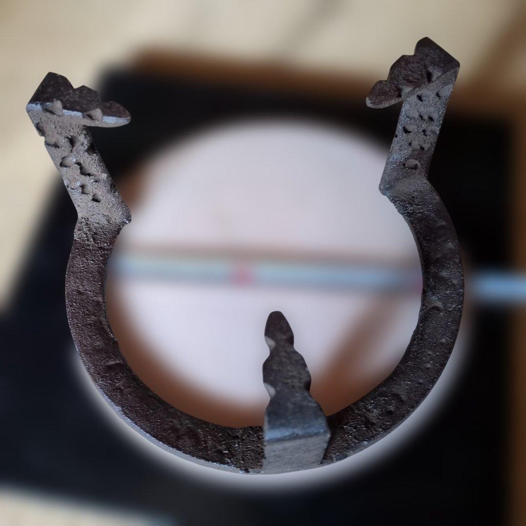 茶道具 面取風炉 野々田風炉型電熱器 五徳 茶釜 台座付