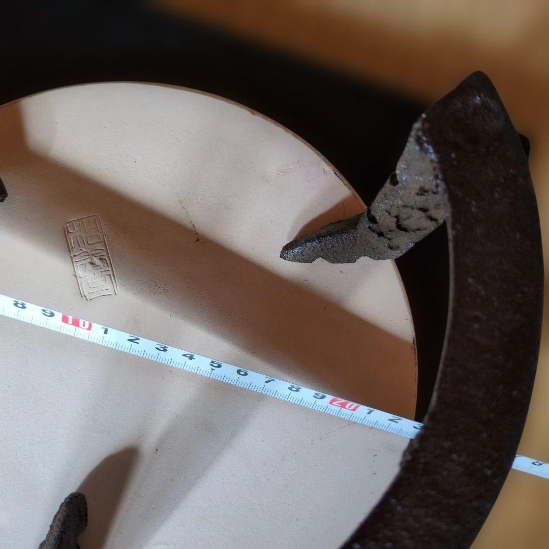 茶道具 面取風炉 野々田風炉型電熱器 五徳 茶釜 台座付