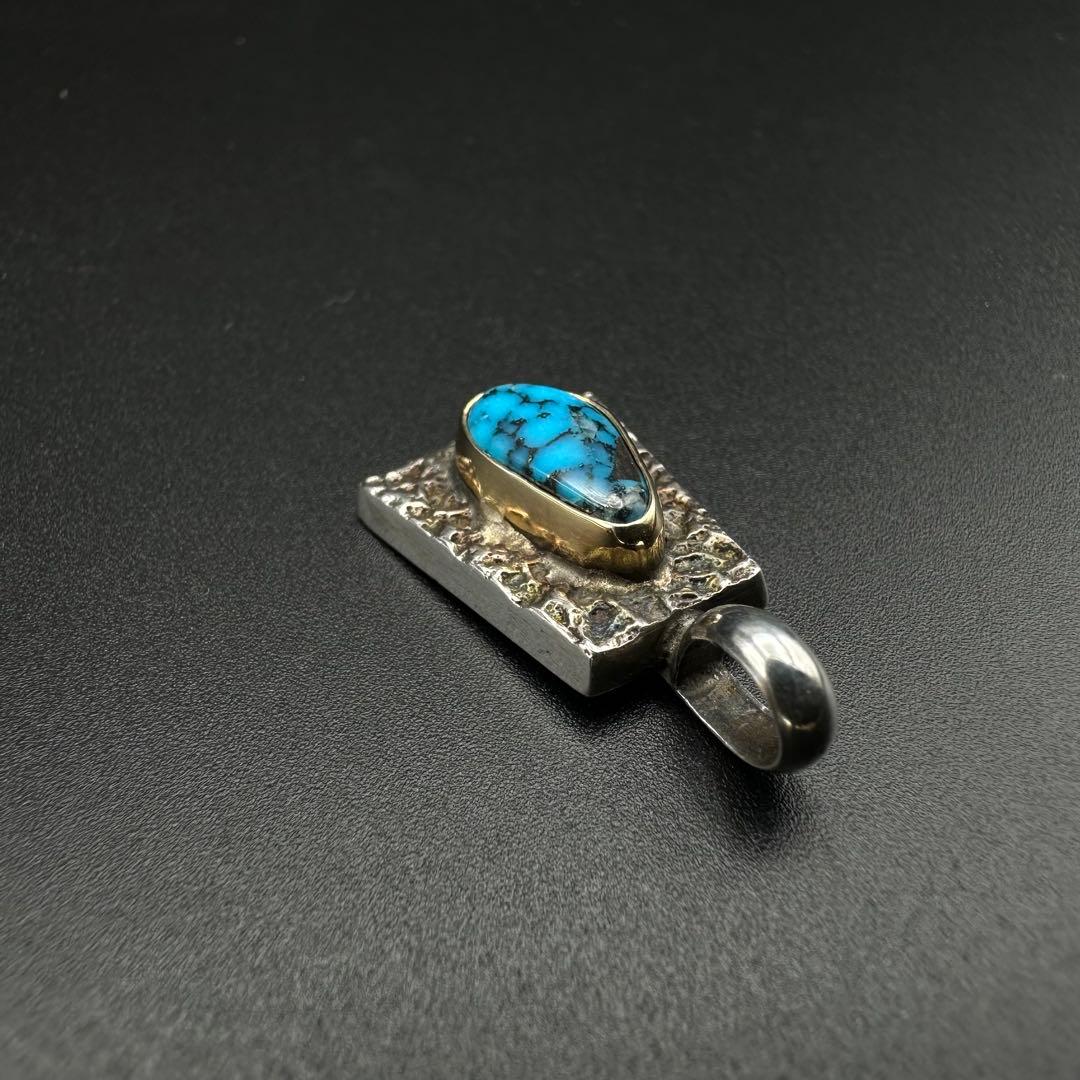 専用Aaron Anderson　ペンダント　金ベゼル　ハイグレードターコイズ