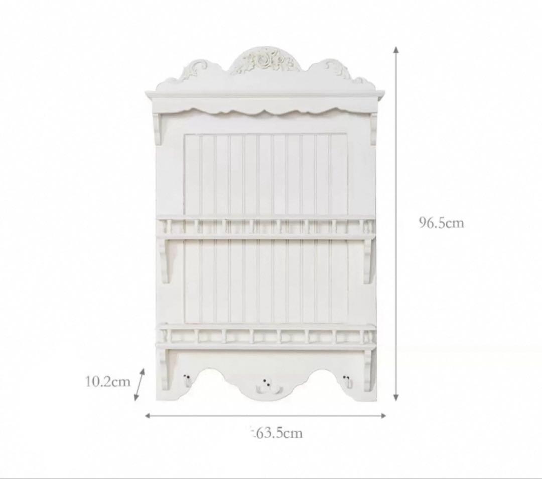 フレンチアンティークシャビー壁掛け シェルフ　モール　ワイド640