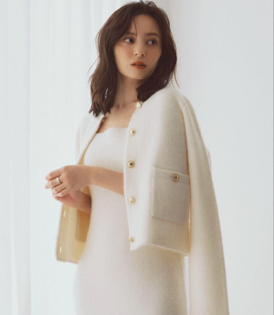 anuans カシミヤブレンドキャミソールニットワンピース