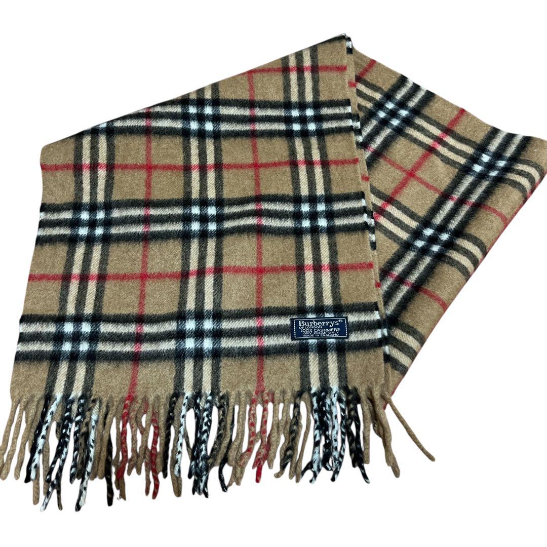 【極美品】バーバリー マフラー カシミヤ100%　英国製　メンズ レディース