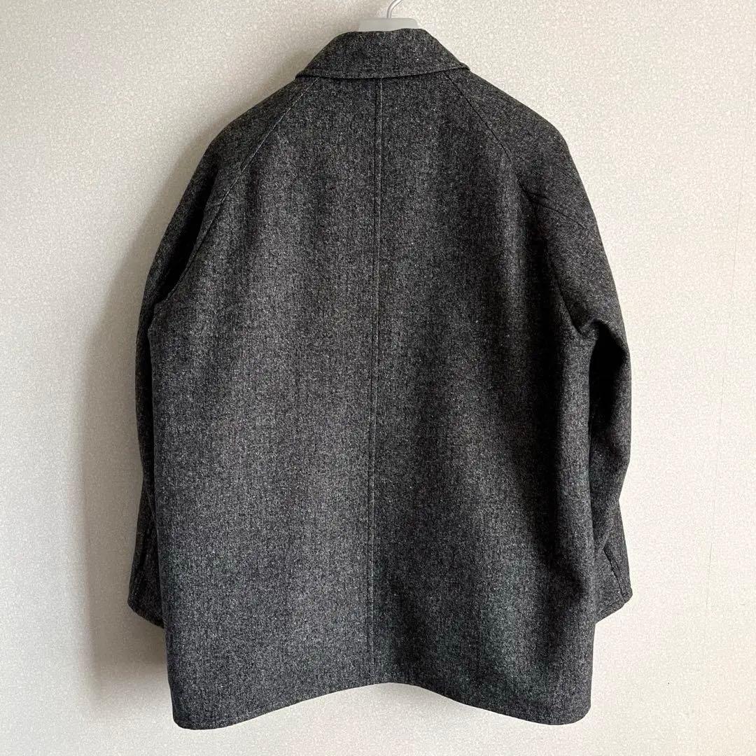 【定価¥69960】ツイード ハーフ ステンカラーコート L グレー