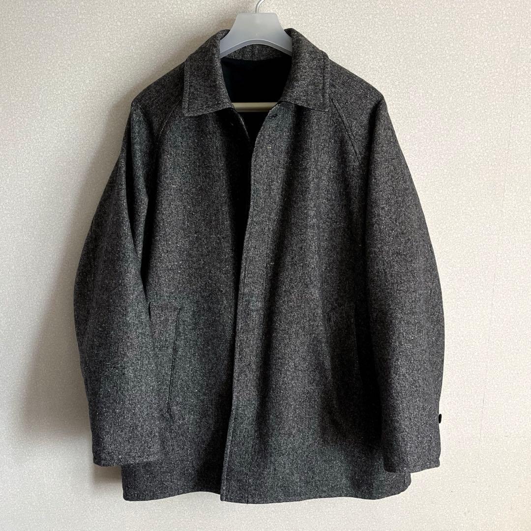 【定価¥69960】ツイード ハーフ ステンカラーコート L グレー