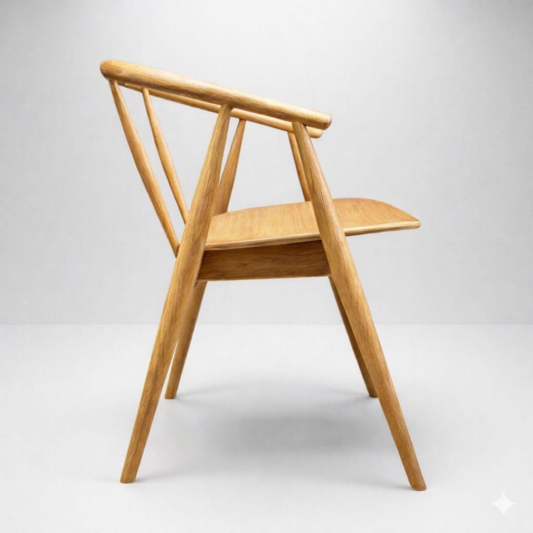 【美品】LIVING HOUSE トランク2 チェア オーク無垢材 小林幹也