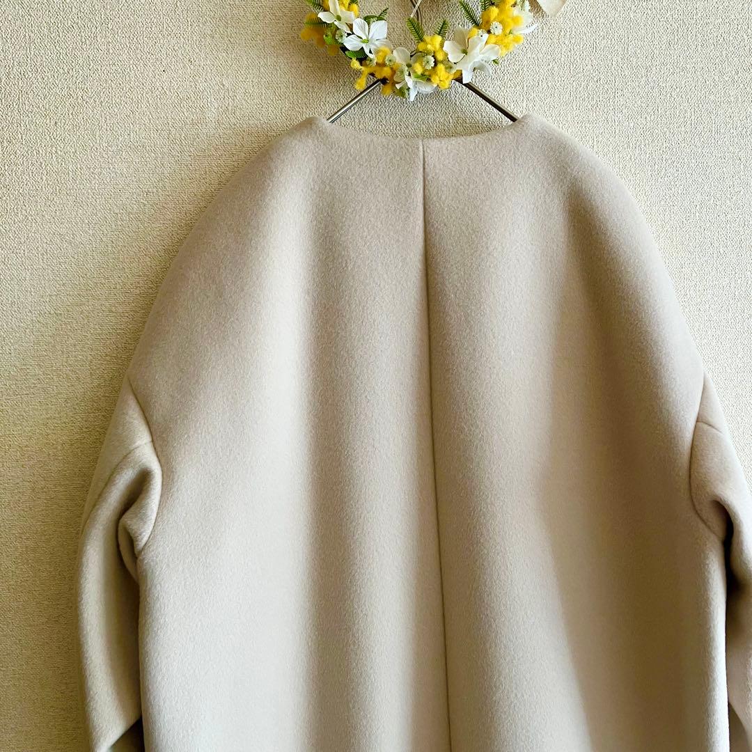 未使用✨SLOBE IENAハミルトン ノーカラーウールコート 36 ベージュ
