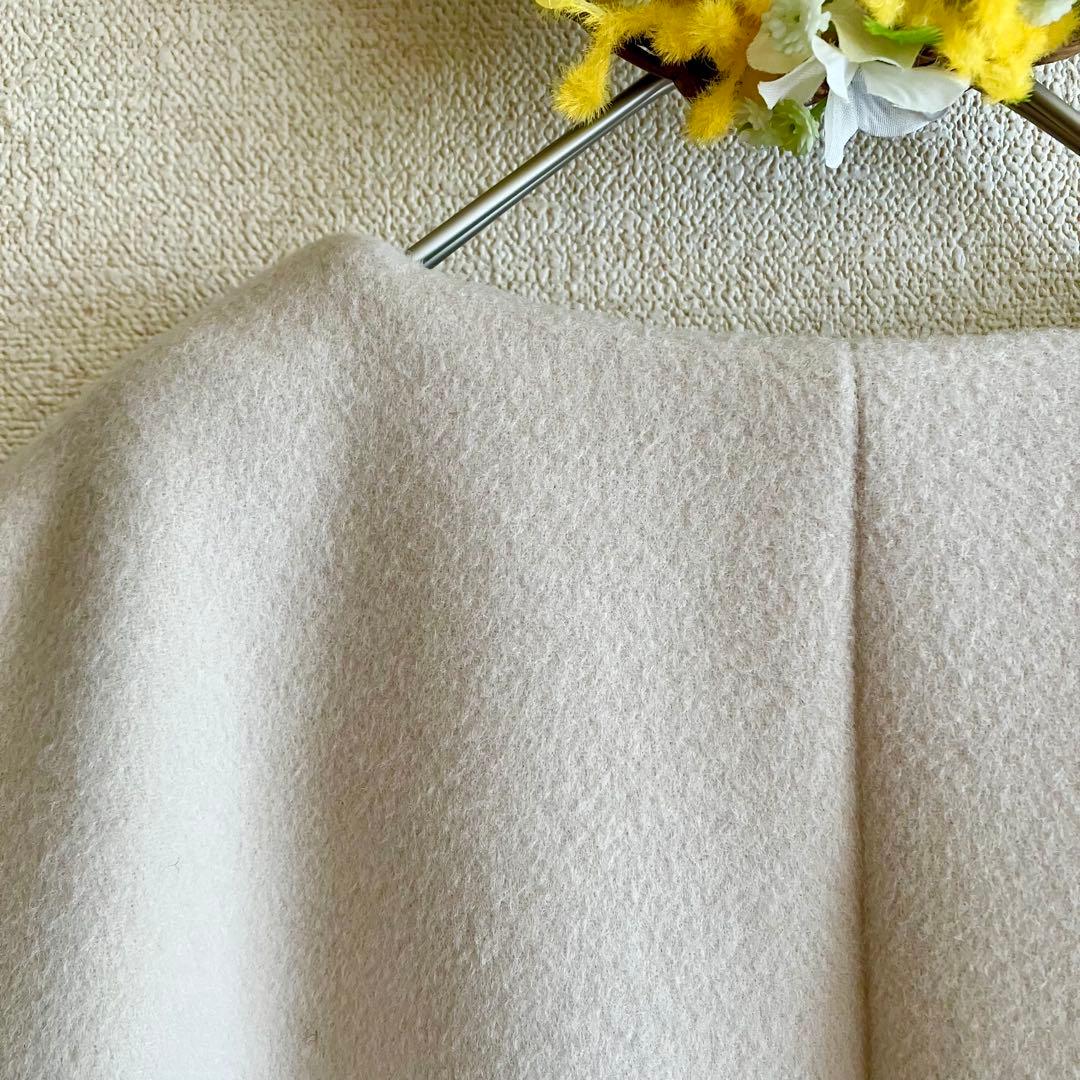 未使用✨SLOBE IENAハミルトン ノーカラーウールコート 36 ベージュ