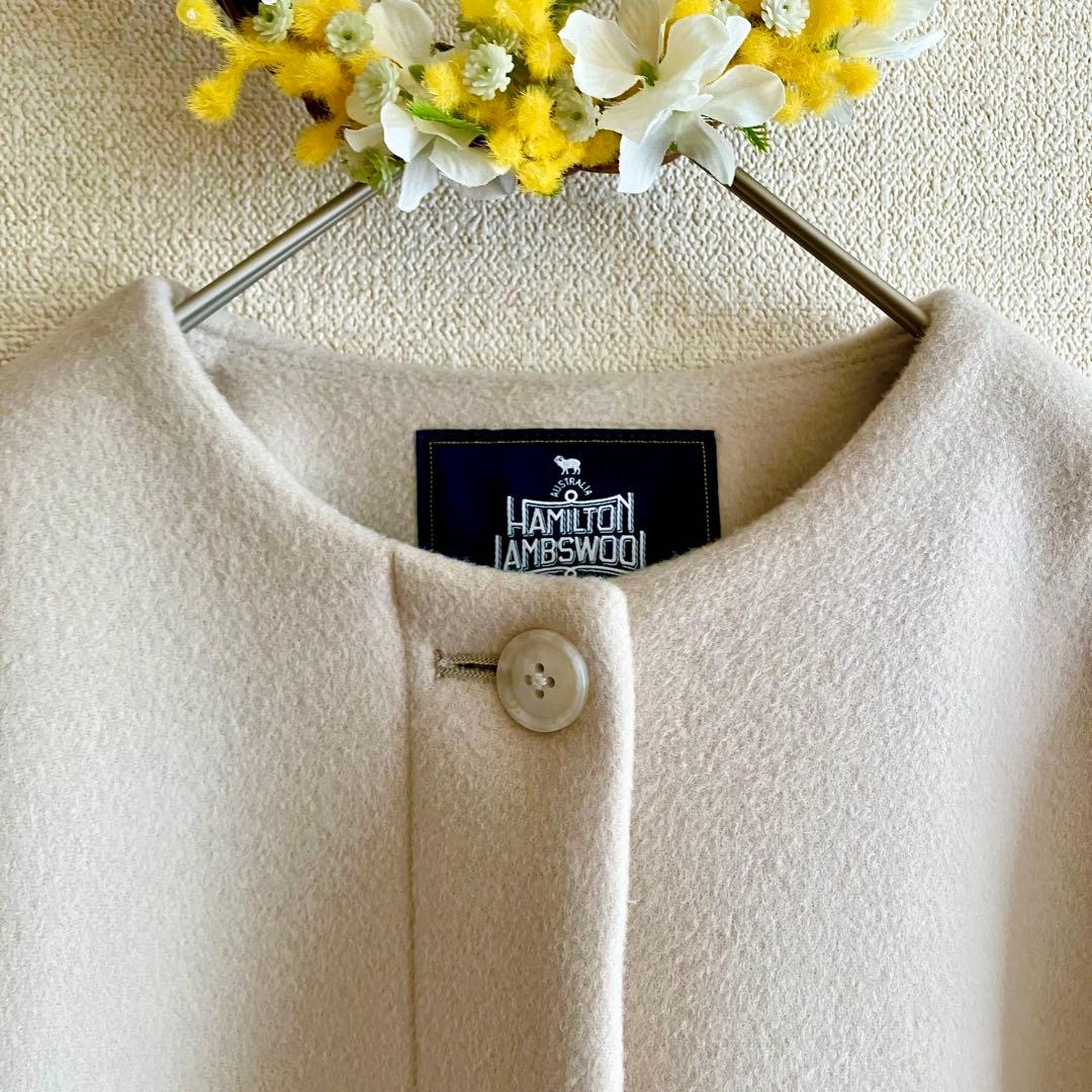 未使用✨SLOBE IENAハミルトン ノーカラーウールコート 36 ベージュ