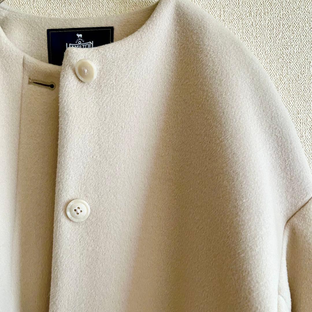 未使用✨SLOBE IENAハミルトン ノーカラーウールコート 36 ベージュ