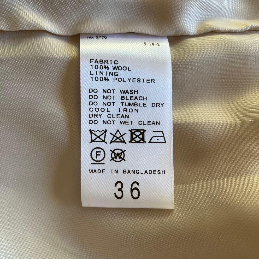 未使用✨SLOBE IENAハミルトン ノーカラーウールコート 36 ベージュ