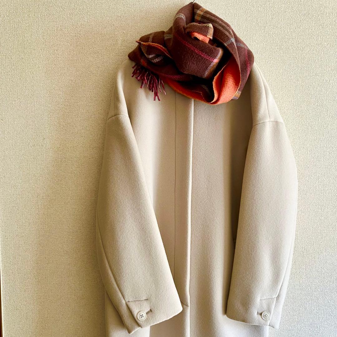 未使用✨SLOBE IENAハミルトン ノーカラーウールコート 36 ベージュ