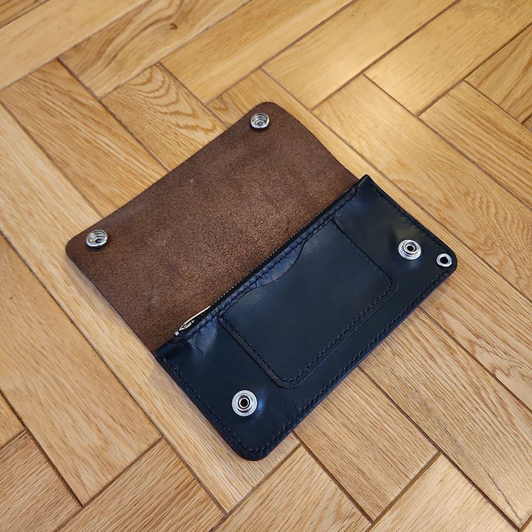 トラッカーウォレット　クロムエクセル　レザー　ブラック　長財布　茶芯