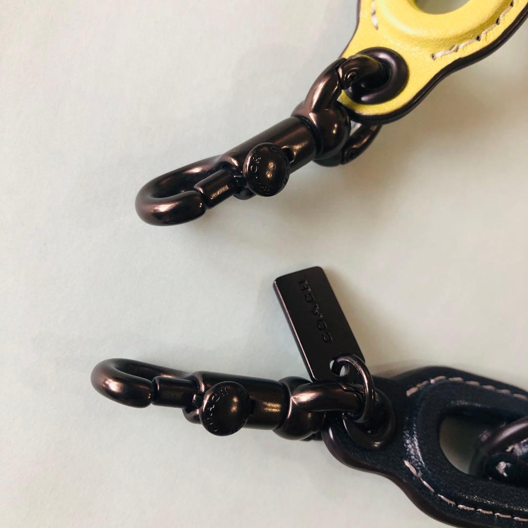 匿名配送／美品／COACH／レザー カバード ショート チェーン ストラップ／