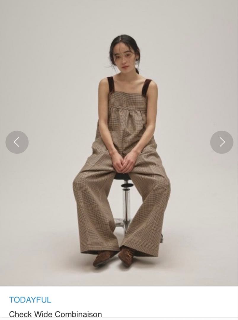 TODAYFUL チェックワイドコンビネゾン