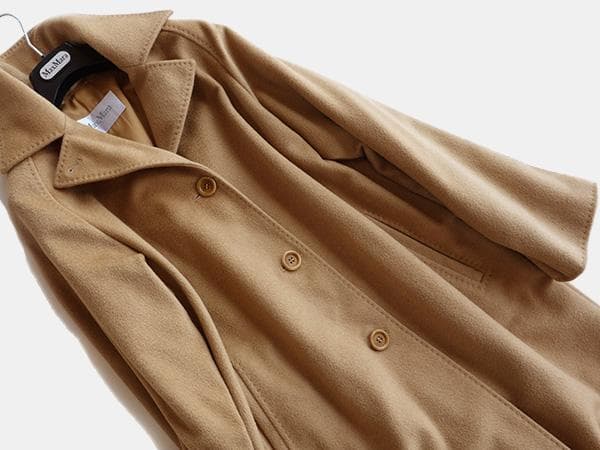 MaxMara■マックスマーラキャメル100％チェスターコート■40白タグ