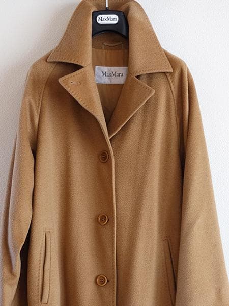 MaxMara■マックスマーラキャメル100％チェスターコート■40白タグ