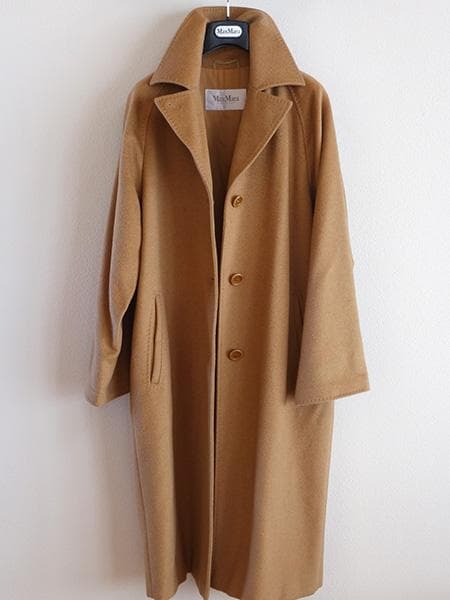 MaxMara■マックスマーラキャメル100％チェスターコート■40白タグ