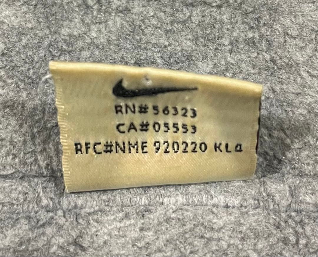 90s NIKE 銀タグ スウッシュ 刺繍ロゴ 裏起毛 ナイロンジャケット