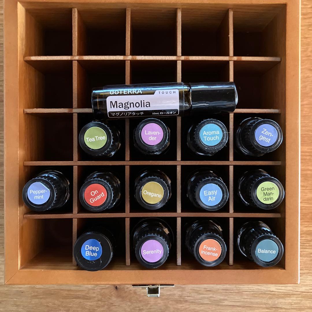 【まーる】ドテラ　doTERRA 木箱ケース　エッセンシャルオイル