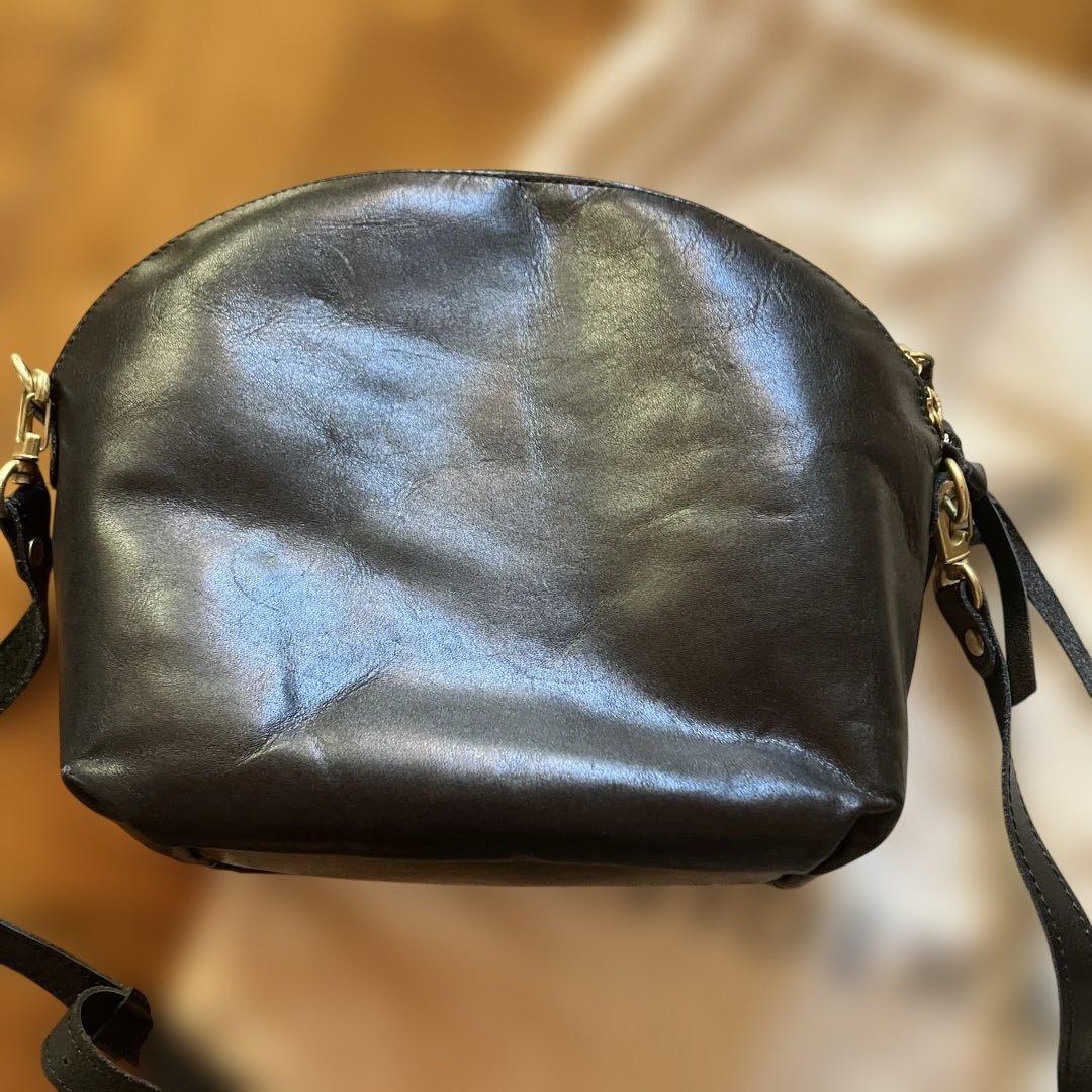 【美品】TIDEWAY タイドウェイ 本革 ショルダーバッグ ブラック 保存袋付