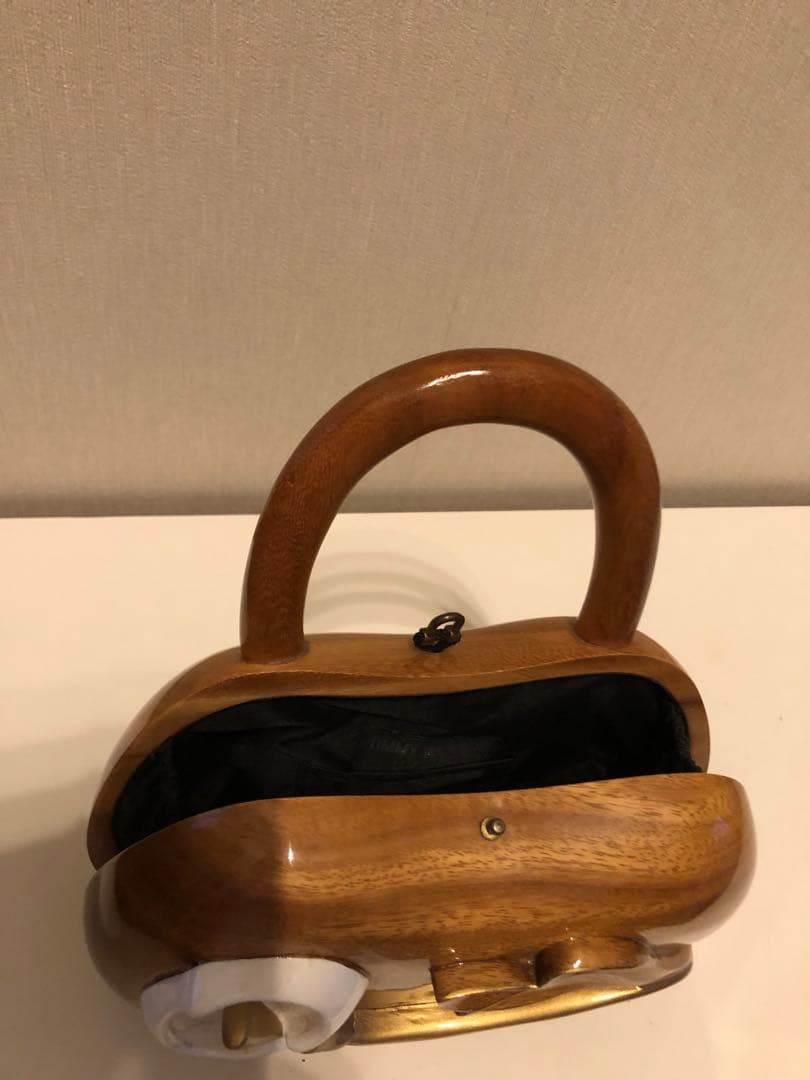 【美品】 ティミー・ウッズ 木製 花のバッグ